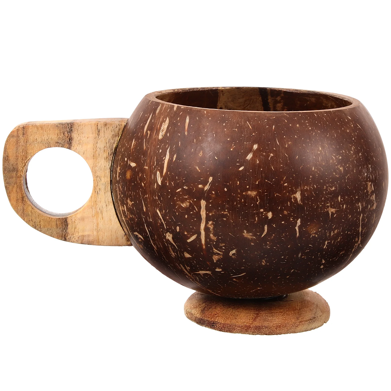 

Coconut Shell Cup Natural Glass Espresso Mug Coffee Banquet Shaped Tiki Cups