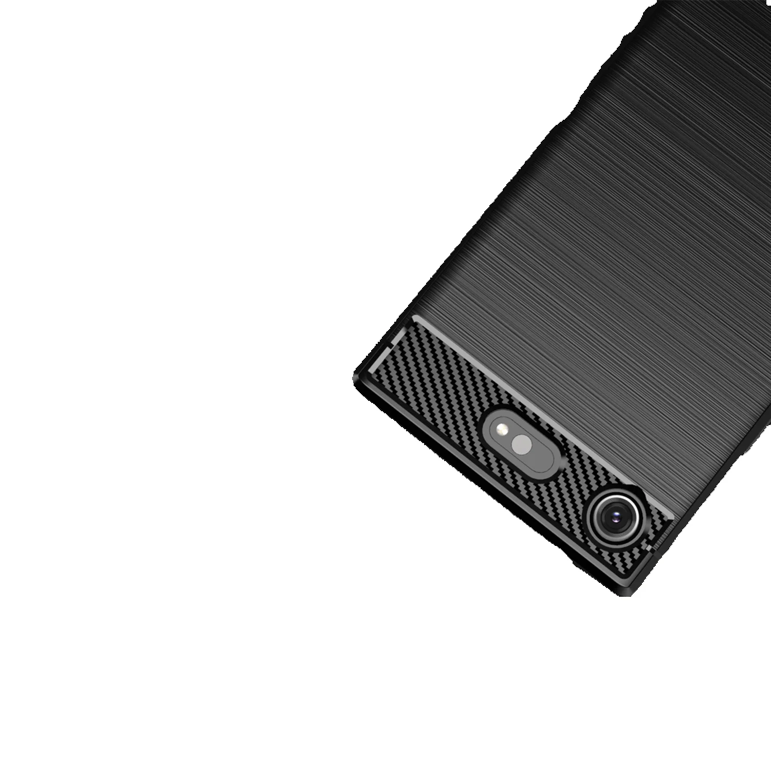 소니 Xperia 컴팩트 XZ1 용 충격 방지 실리콘 케이스, 소니 Xperia XZ1 미니 소프트 폰 커버, 탄소 섬유 케이스