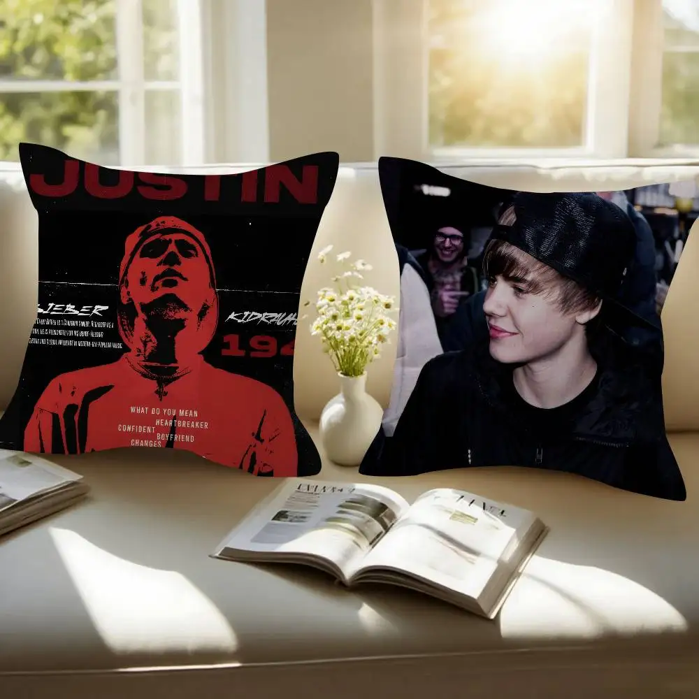 Singer cool J-Justin Bieber   Cushion Cover Car Throw Pillow Case For Sofa Car Christmas Gift 40x40cm 45x45cm