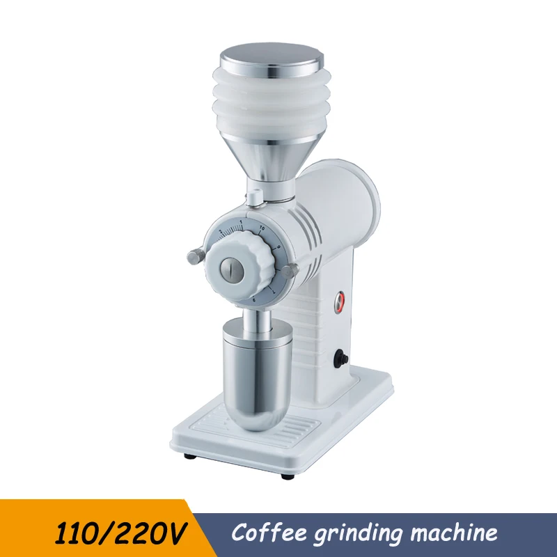 60mm Alloy Titanium Flat Burr 150G Air Beating Hopper Electric Coffee Bean Grinder 10 Level Adjustable Espersso Grinding Machine