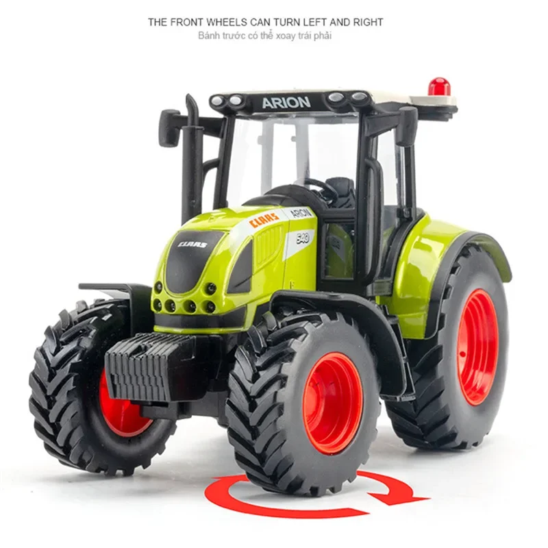 Modèle de tracteur de transport en alliage moulé sous pression, simulation de véhicules agricoles, outil Fskins, voiture débarcultivée, jouets pour enfants, 1/32