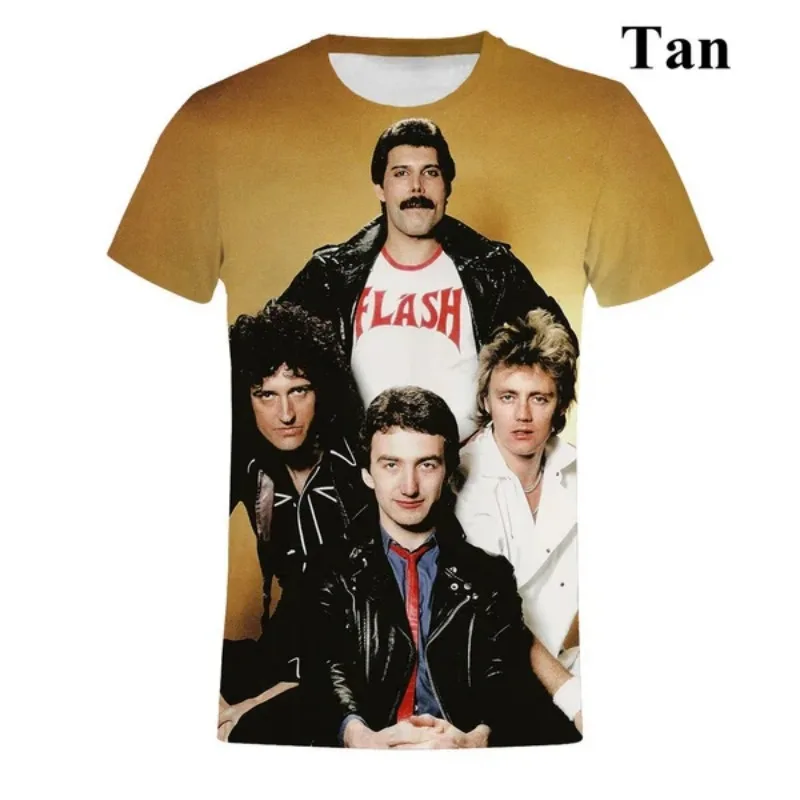 Fashion Men and Women Short-sleeved QUEEN Bohemian Rhapsody Movie Freddie Mercury Rock Music Singer 3D Print T-shirt Tops