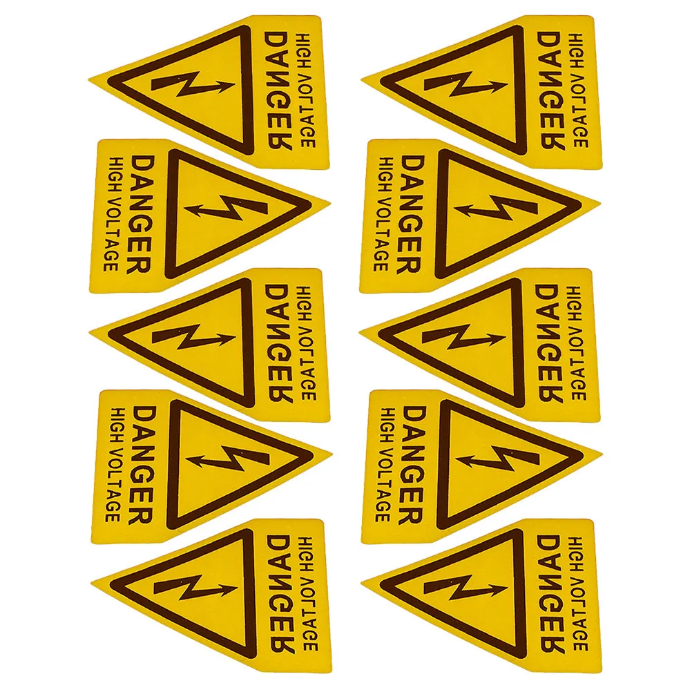 10Pcs High Voltage Warning Stickers PVC Self-Adhesive Electrical Panels Safety Signs Caution Electric Hazard Labels