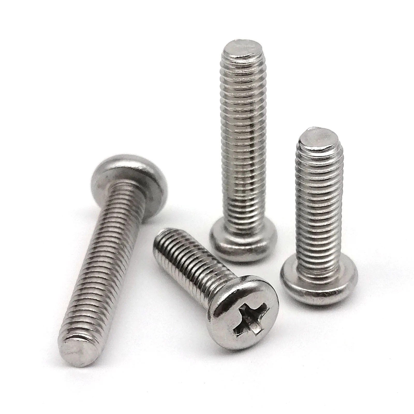 M1 M1.2 M1.4 M1.6 M2 M2.5 M3 M3.5 M4 M5 M6 M8 GB818 A2 304 Stainless steel Cross Round Phillips Pan Head Screw Bolt