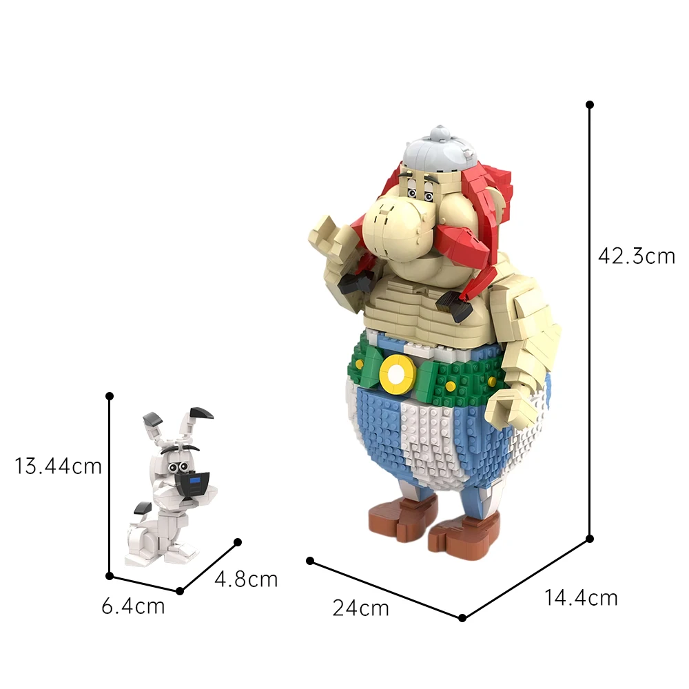 BuildMOC Classic movies Asterixs the Gauls Building Blocks Model Obelix Idefix Dogmatix Monsters Character Bricks Toy Kids Gift