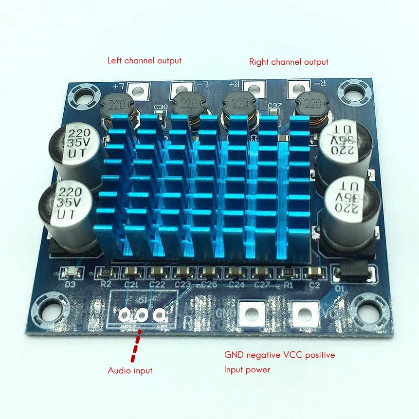 Placa amplificadora de potencia Digital XH-A232, amplificador de potencia de Audio de clase D de doble canal de alta potencia, 30W + 30W