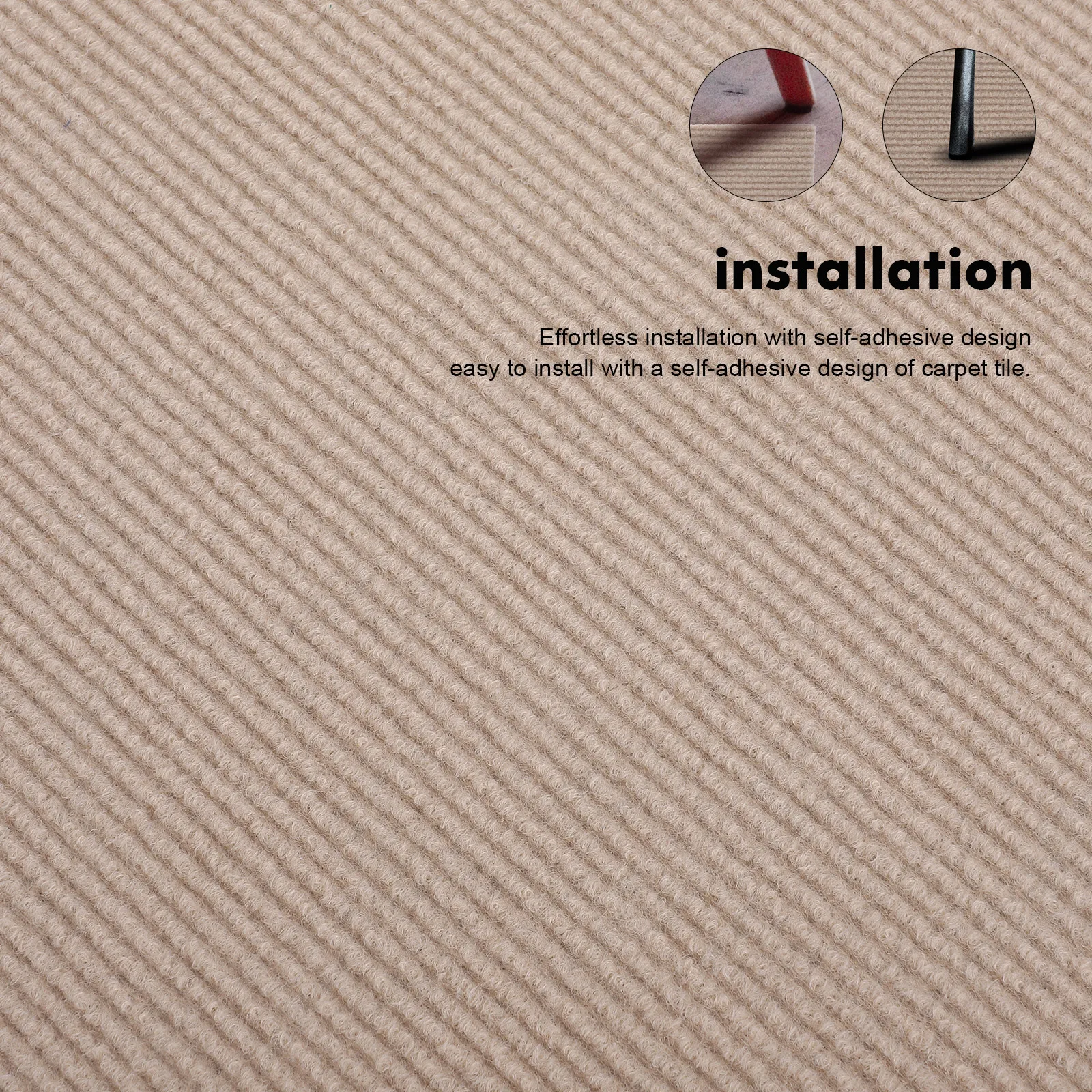 

10 Pcs Self Adhesive Floor Tiles 30x30cm Carpet Tiles Non Removable Stickers Waterproof Easy Install for Home
