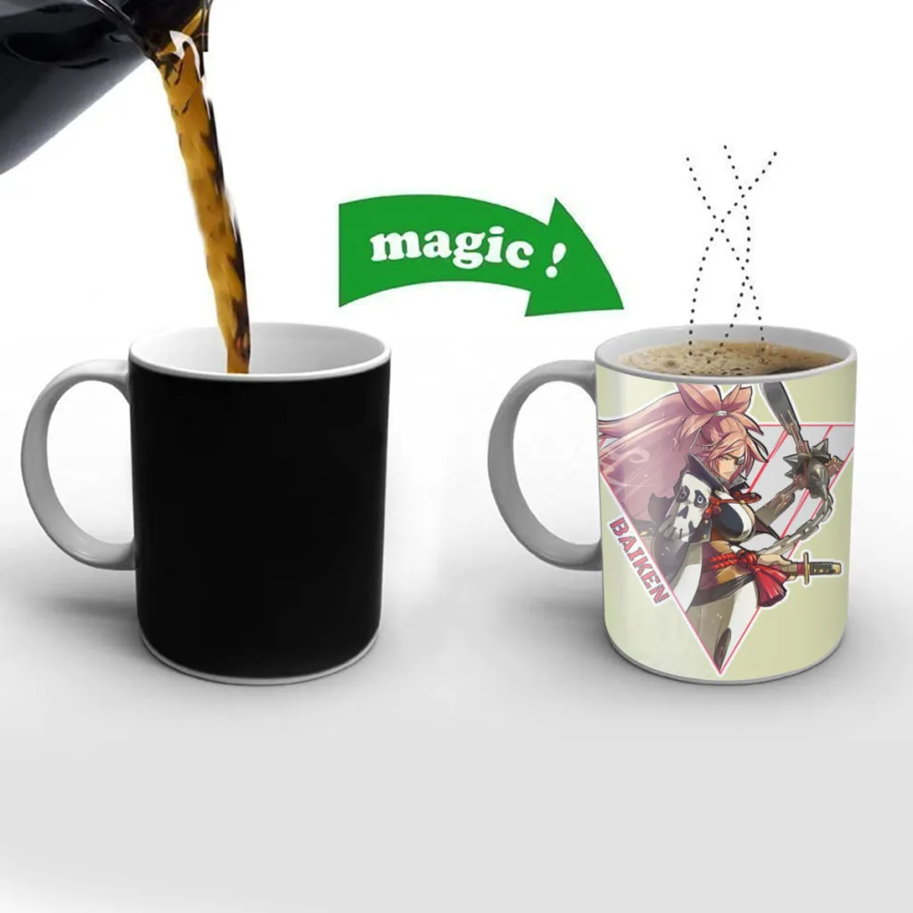 Guilty Gear Baiken Dizzy Anime One Piece Coffee Mugs And Mug Creative Color Change Tea Cup Ceramic Milk Cups Gifts