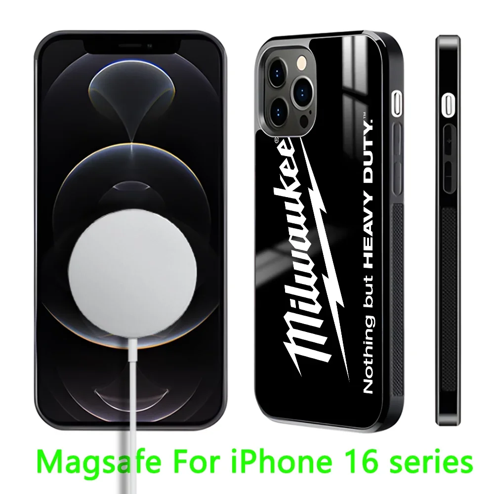 Design M-Milwaukee-s Cool Phone Case For iPhone 16 15 14 13 12 11 Pro Max Plus Mini Magnetic Magsafe Wireless Charging Cover