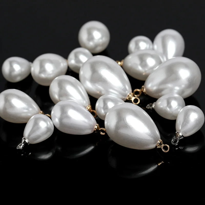 

20pcs/lot Imitation Teardrop Pearl Beads Charms Pendant for DIY Jewelry Making Accessories Handmade Earring Bracelet Necklace