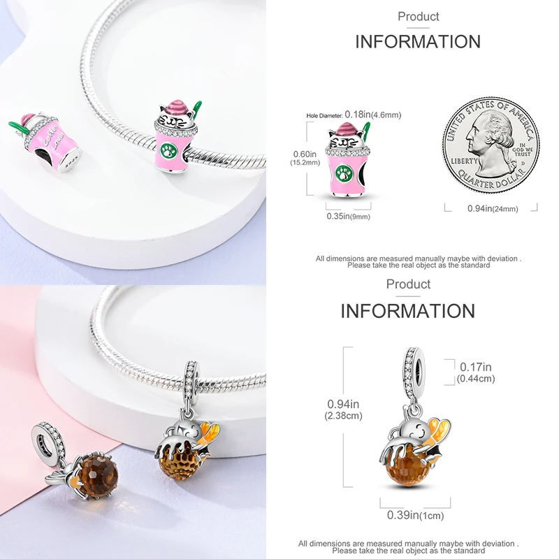 10 Stück 925 Sterling Silber Charm-Perlen Schmetterling Kleeblatt Elefant Baum des Lebens Original DIY Armband Halskette Schmuckherstellung – Detail 27
