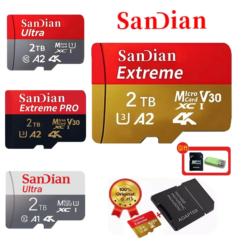 Original High Speed 512GB Memory Card Flash Card Micro TF Card 128GB 256GB Large Capacity SD Cards for Desktop/Phone/Camera