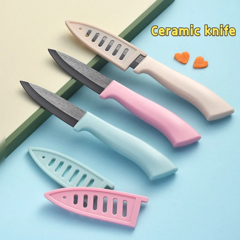 Ceramic Knives 4 Inch Paring Fruit Ceramic Chef Knives Baby Food Knife Rust-Free Oxidation-Resistant Fruit Knife With Cover