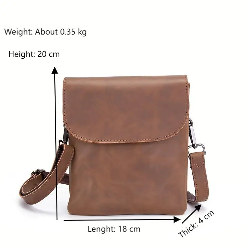 Casual Men's Shoulder Crossbody Bags Fanny Pack Soft Leather Small Dual Layer Messenger Shoulder Satchel Phone Waist Belt Bag