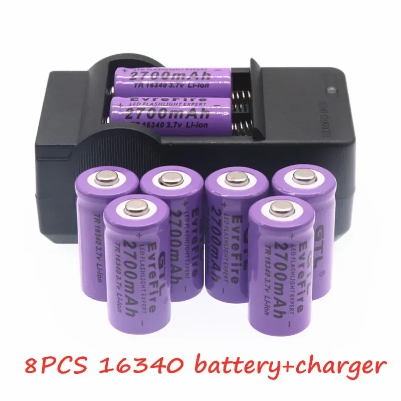 2700mah 3,7 V Li-Ion 16340 Batterien CR123A Für LED Taschenlampe Reise Wand Charger