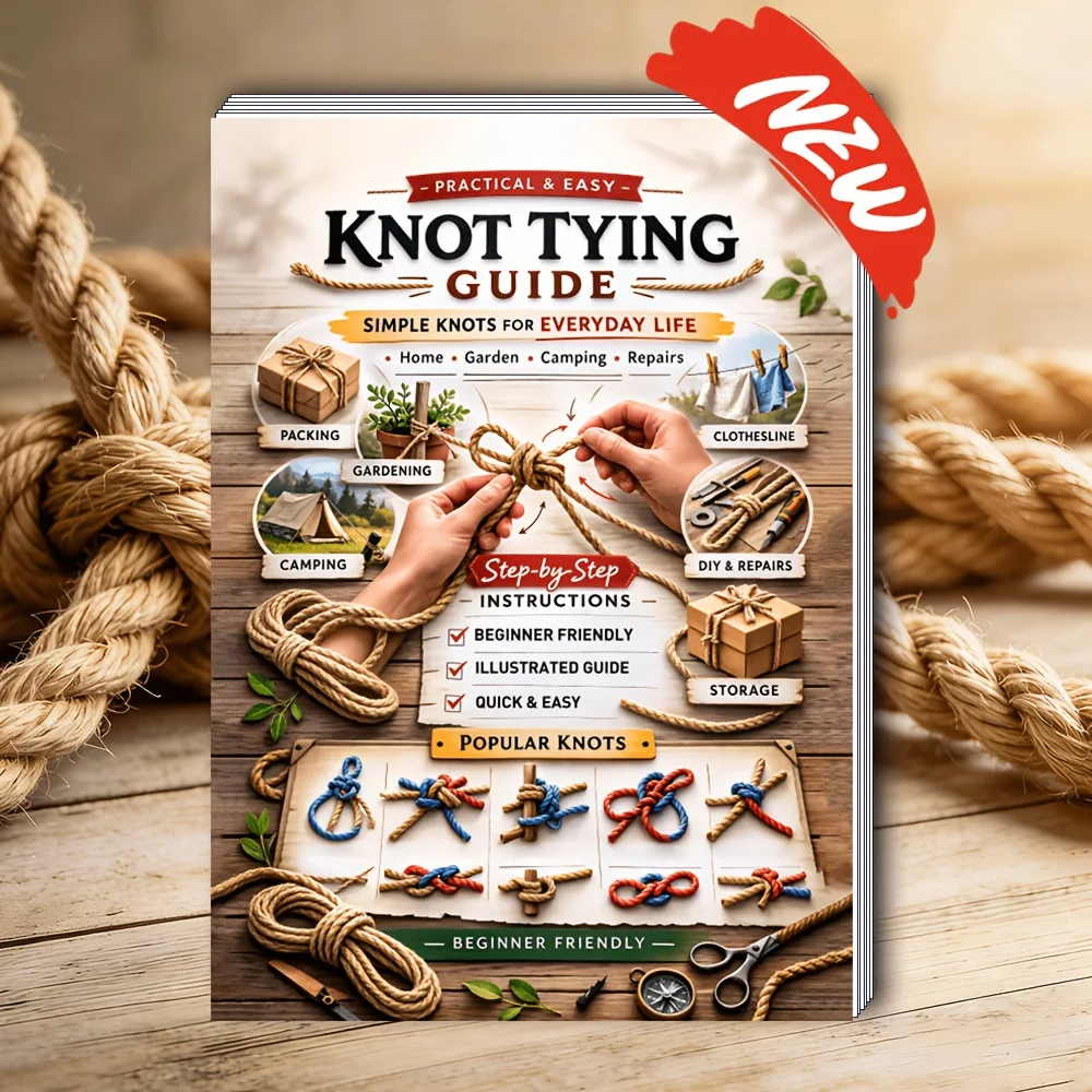 40 Page Outdoor Survival Knot Bible Step by Step Illustrated Complete Knot Guide for Camping Hiking Daily Survival Home