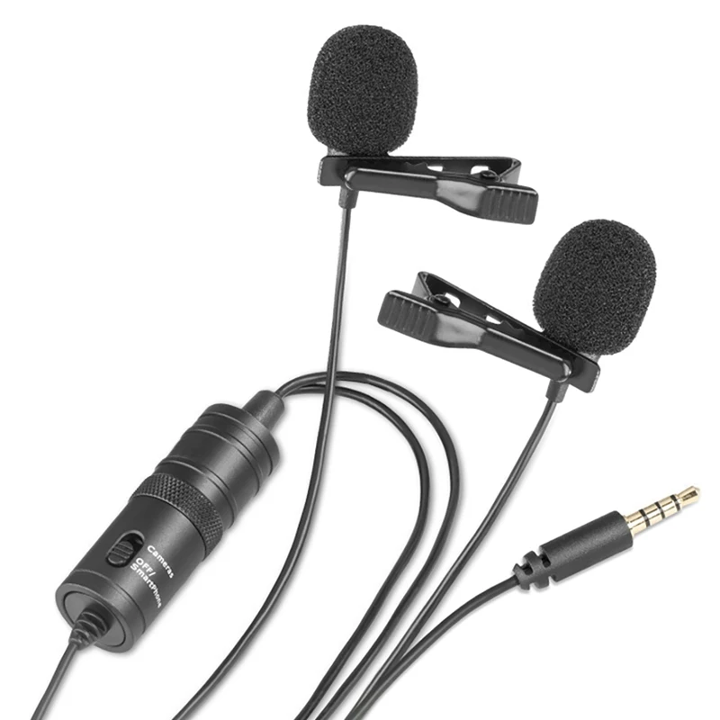 

4M Professional Condenser Lavalier Microphone For Ipad Iphone SLR Photography Interview Recording Lapel Mictophone