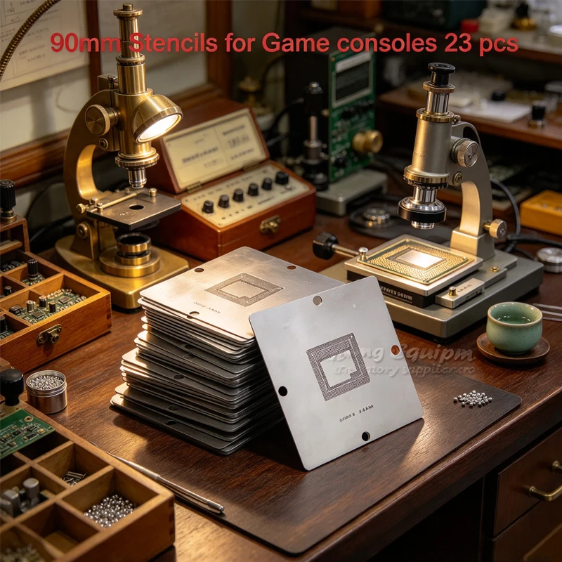 23Pcs/Set 90MM BGA Reballing Stencil Kit Game Console Chip IC Reballing Template for XBOX360 PS3 WII Repair Tool for BGA Station