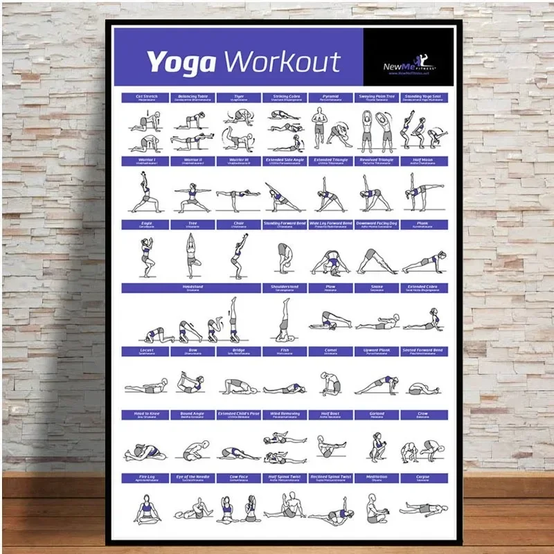 Canvas Schilderij Halter Workout Bodybuilding Oefening Lichaamsgewicht Grafiek Yoga GYM Poster Prints Wall Art Room Home Decor Gift