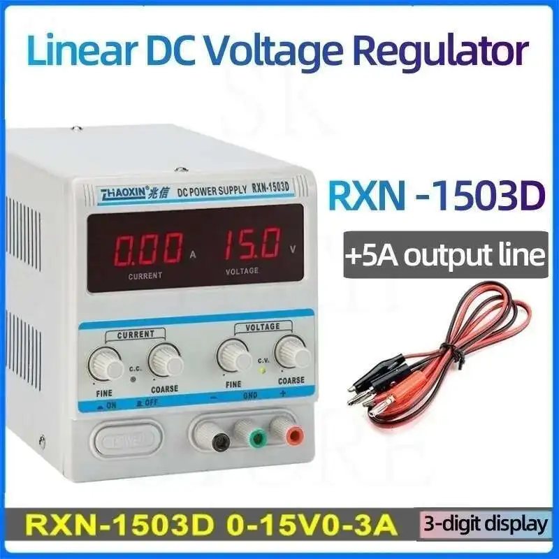 110 فولت 220 فولت مختبر منظم تيار مستمر امدادات الطاقة 15 فولت 2A 3A RXN1502D RXN1503D مقعد قابل للتعديل تيار مستمر امدادات الطاقة لإصلاح الهاتف