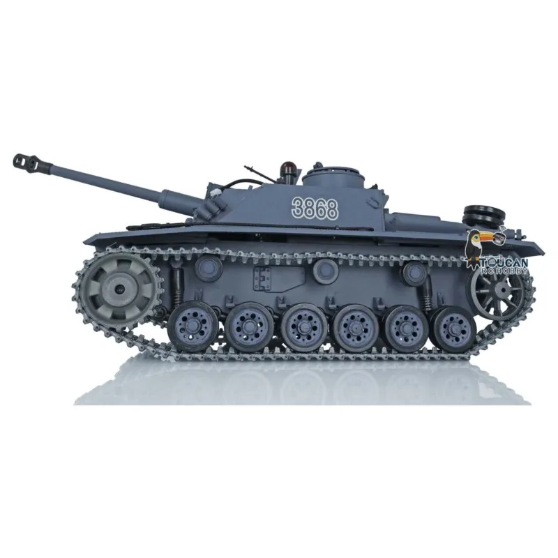 US SALE Henglong 1/16 7.0 RTR RC Tank Stug III 3868 Upgraded Metal Tracks Remote Control Model for Military Enthusiasts - view 5
