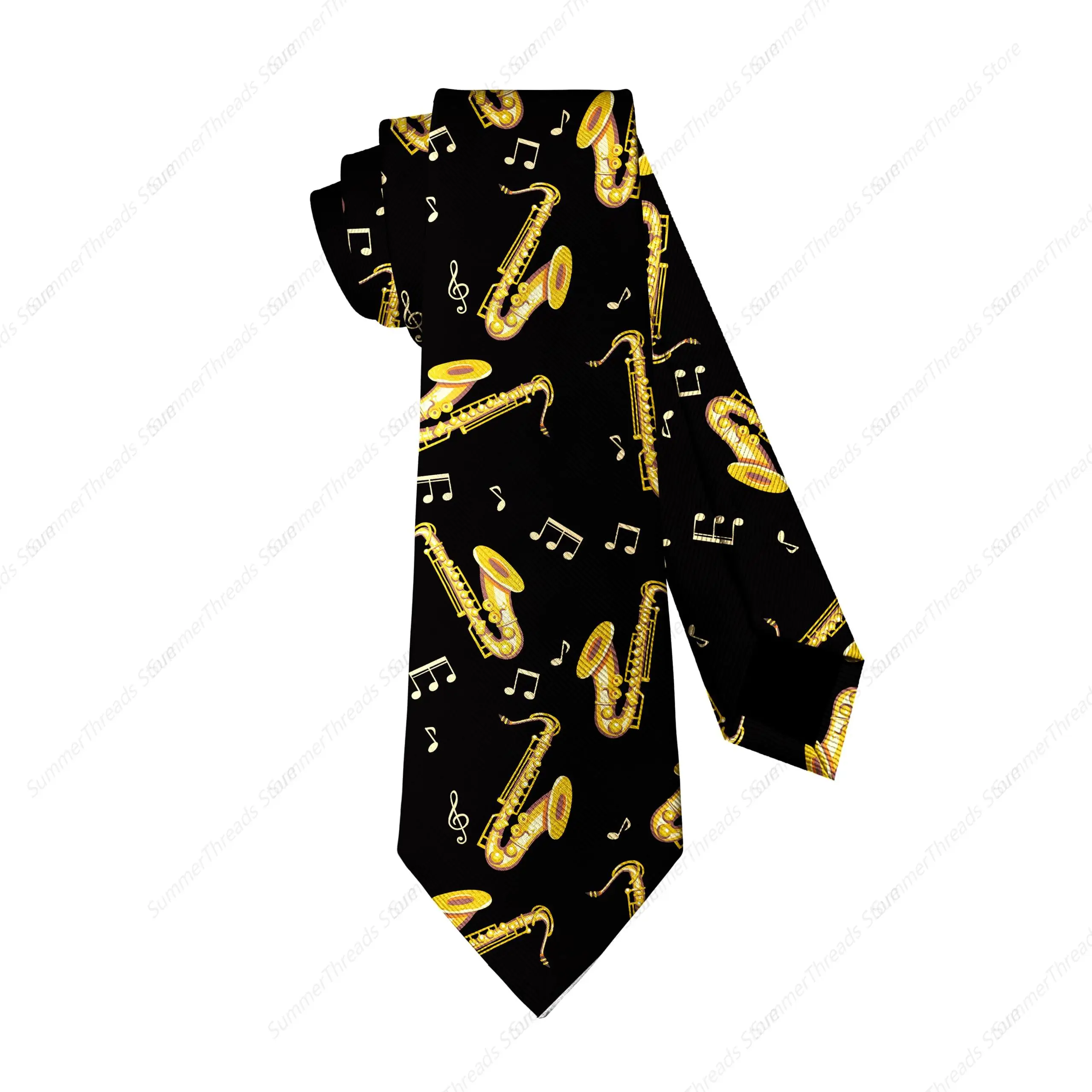 Men's Musical Instruments Necktie Novelty Tie for Men Funny Neck Ties Wedding Party Accessories