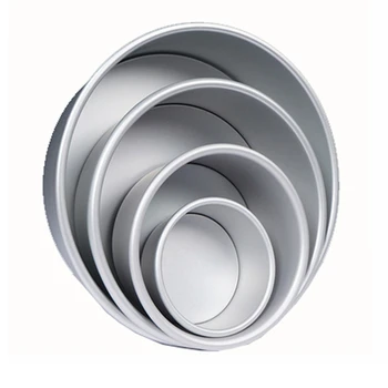 Fixed Base Round Cake Pan Set – 4/6/8/10/12 Inch Non-Stick Aluminum 1