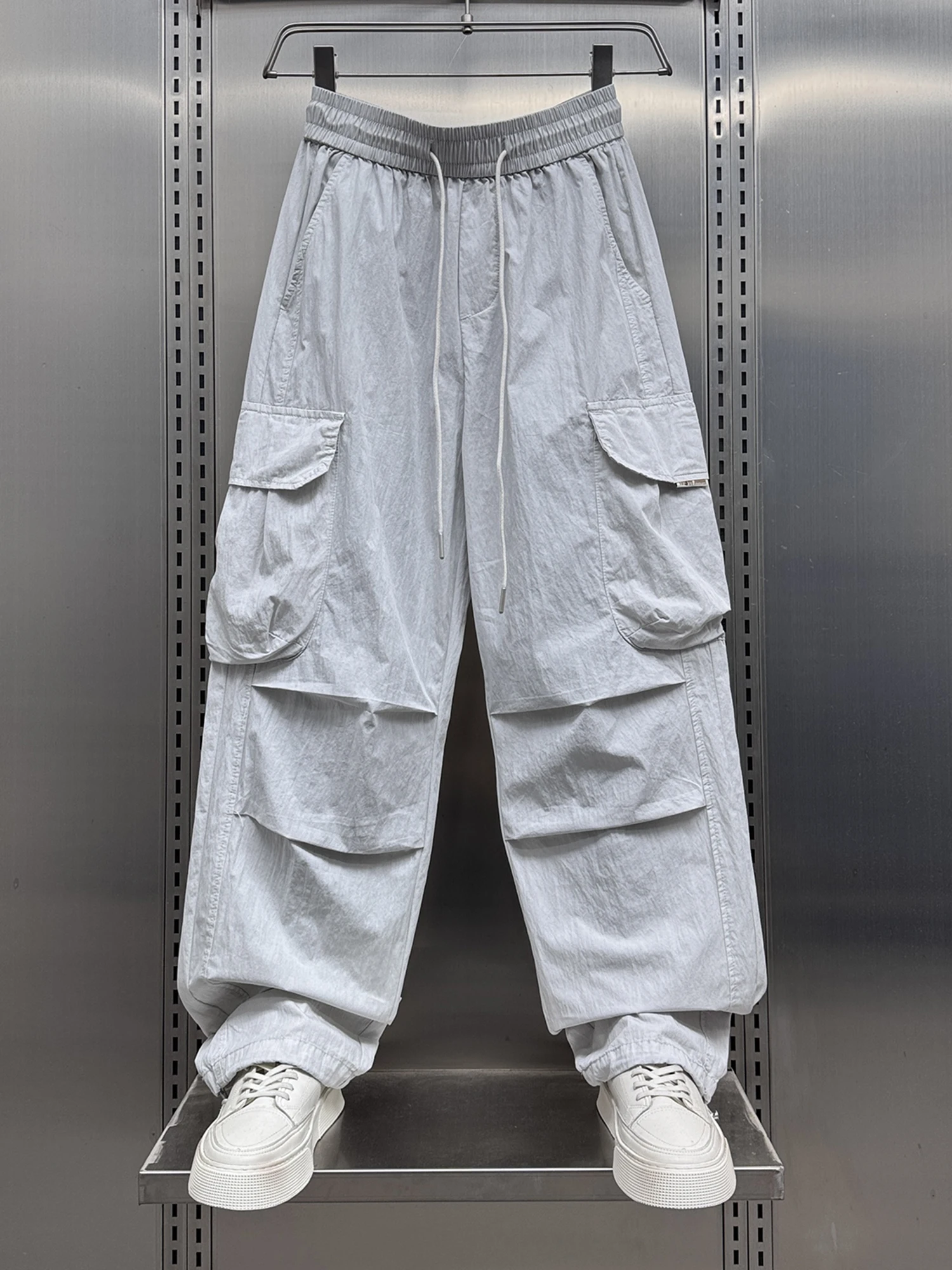 

Мужские летние тонкие брюки-карго American Sle Outdoor Paratrooper: модные, свободные, прямые, рабочие, повседневные, длинные