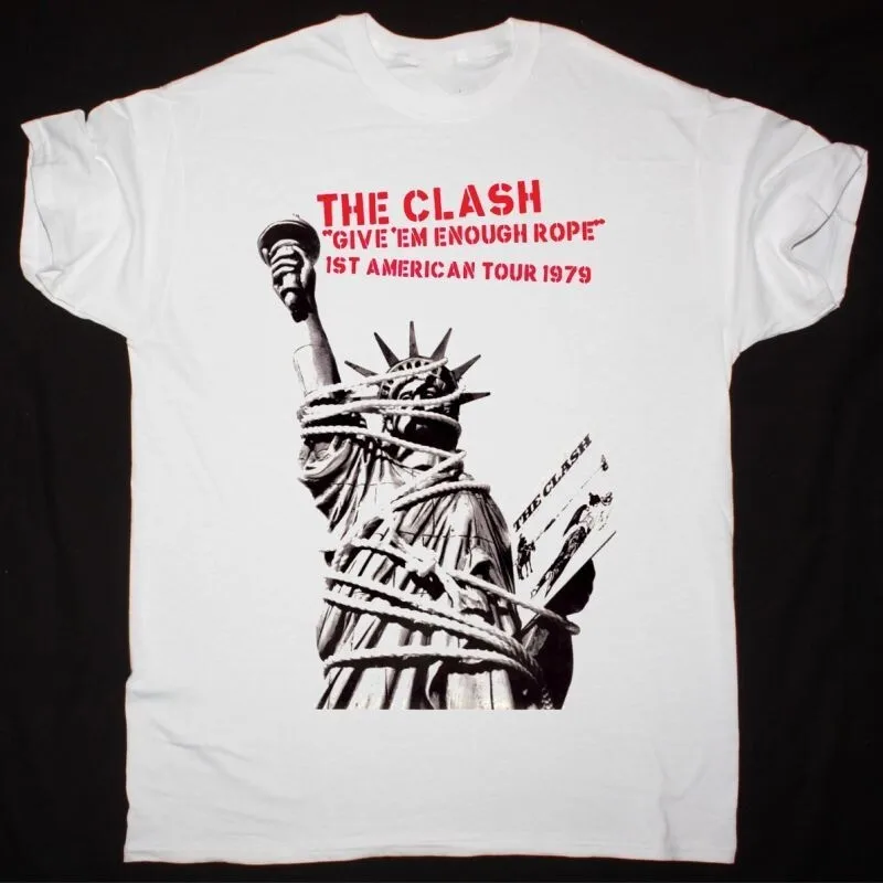THE CLASH GIVE EM ENOUGH ROPE TOUR 1979 WHITE T-Shirt