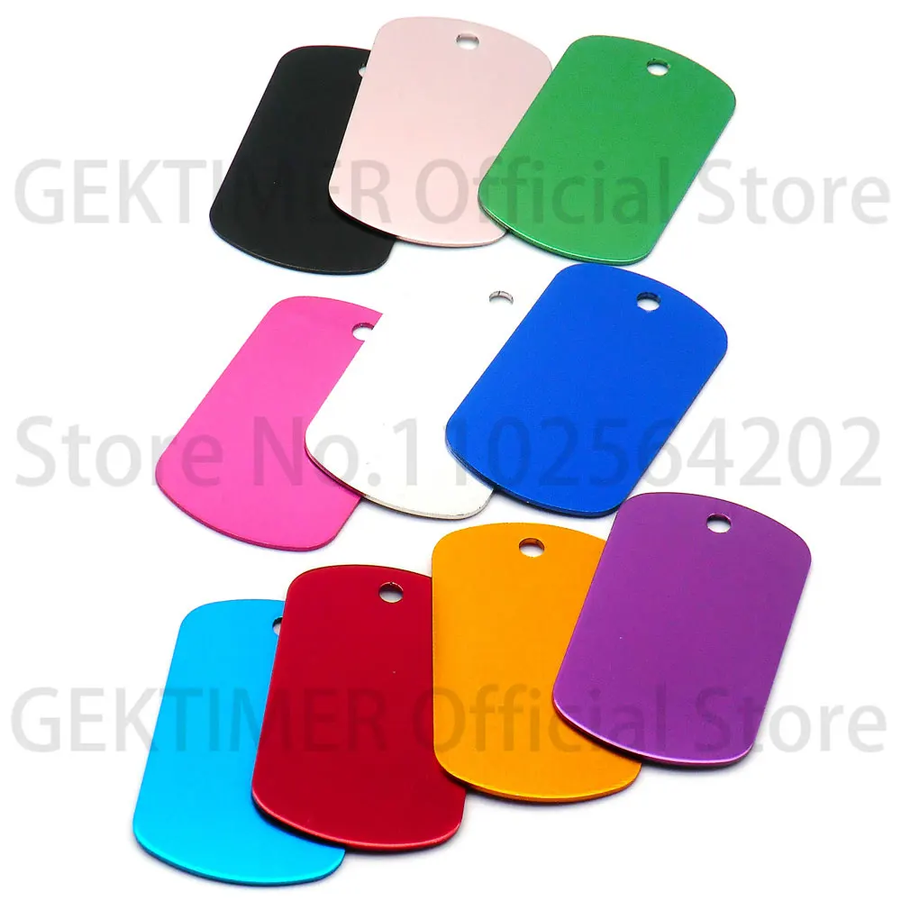 100Pcs Nameplate Laser Engraved Number Pendant for KeyChain Diy Making Aluminum Military Identity Tag Custom Personalized ID