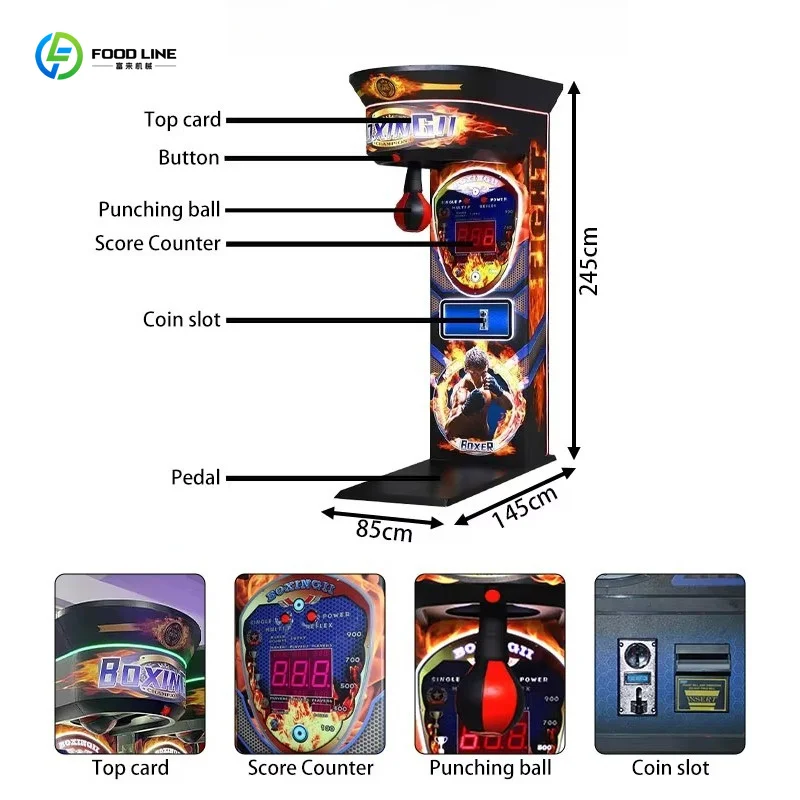 Custom Game Hall Dedicated Big Fist Punch Tester Coin Toggle Boxing Arcade Strength Testing Machine