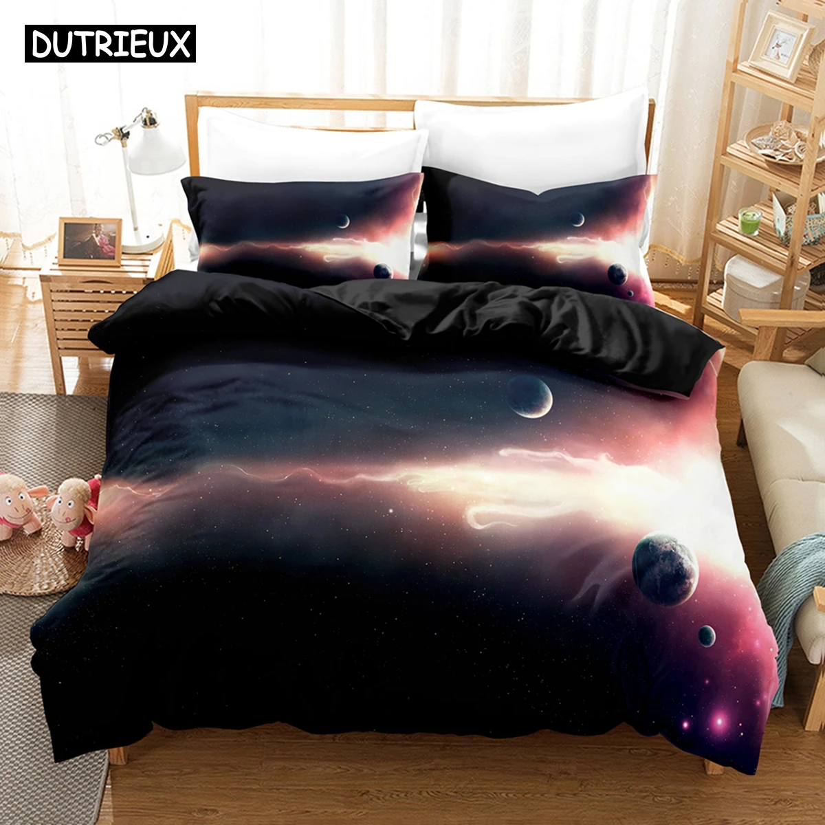 

3D Planet Bedding Sets Duvet Cover Set With Pillowcase Twin Full Queen King Bedclothes Bed Linen