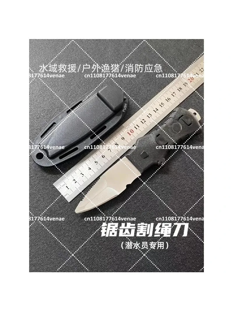 Multi-Purpose Stainless Steel Diving Knife for Underwater Net Cutting, Emergency Self-Rescue Tool for Divers and Swimmers