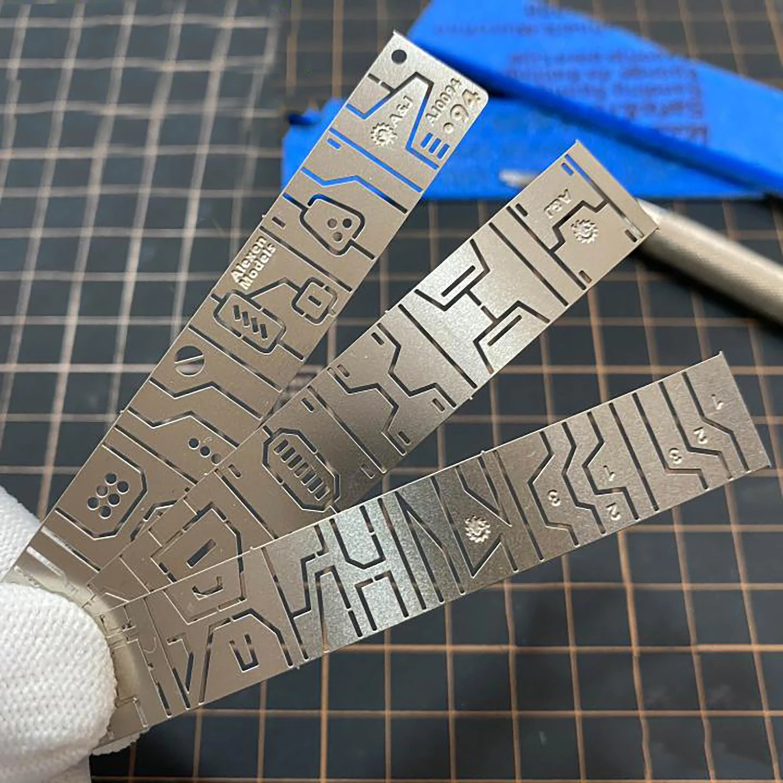 Chip-shaped Scoring Auxiliary Ruler Tool Drill Scribe Line Templates Ruler Details Craft Tools Model Engraved Tool