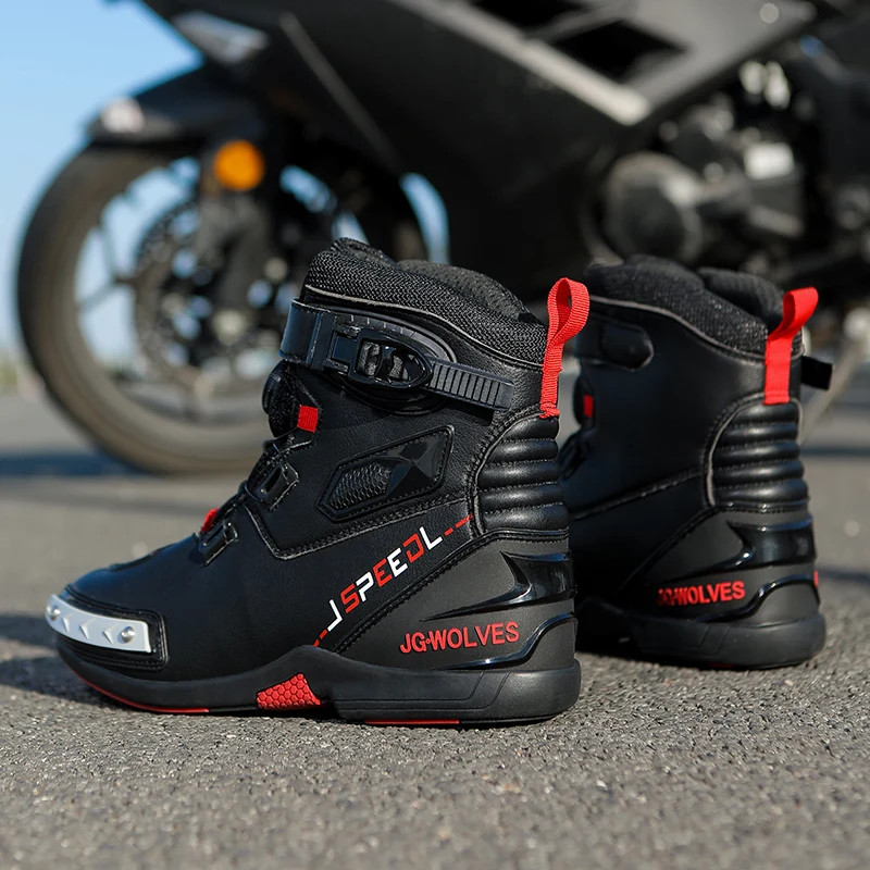 Motorcycle Boots Four Season Men's Plus Size High-Top Safety Protection Motorcycle Shoe Cross Country Boots Outdoor Riding Boots