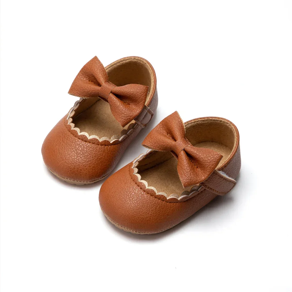 Chaussures de princesse décontractées pour bébés filles, chaussures pour tout-petits avec nœud papillon, semelle souple en caoutchouc non ald, chaussures plates en PU pour tout-petits