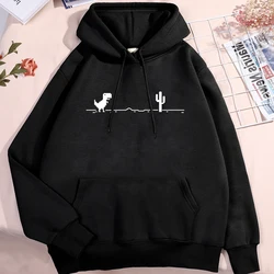 Network Malfunction Little Dinosaur Hoody Men Women New Thicken Pullover Hoodie Cute Pocket Sweatshirt Autumn Warm O-Nec Hoody