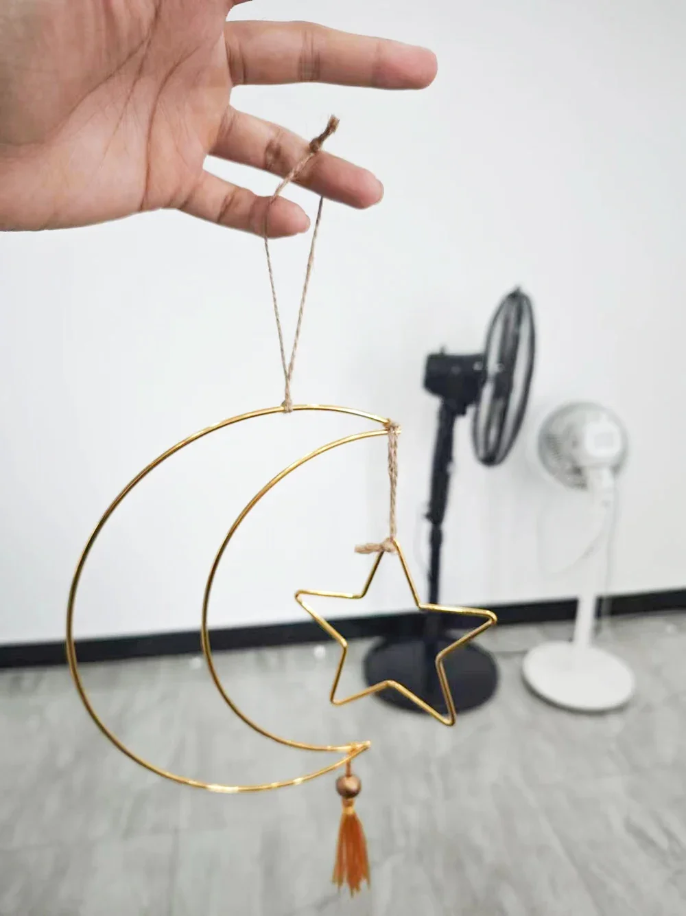 

2025 Gold Metal Moon Star Ramadan Wall Hanging Front Door Sign Home Room Decor Supplies Gifts for Muslim Favor Eid Favor Gift