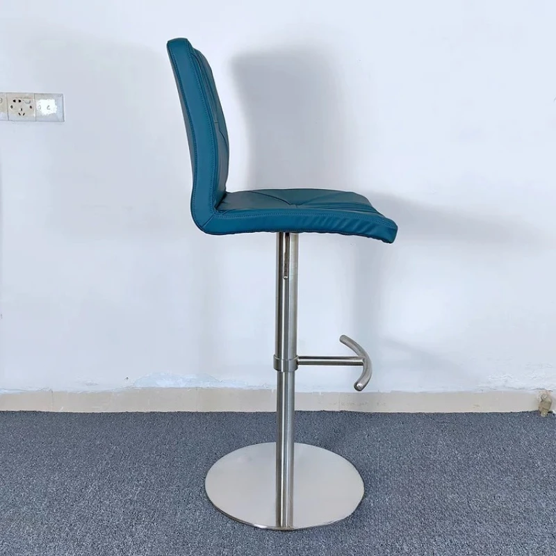 Tabourets de bar réglables en hauteur en bois massif, tabourets de bar rétro, chaise de cuisine américaine en acier inoxydable, mobilier de balcon