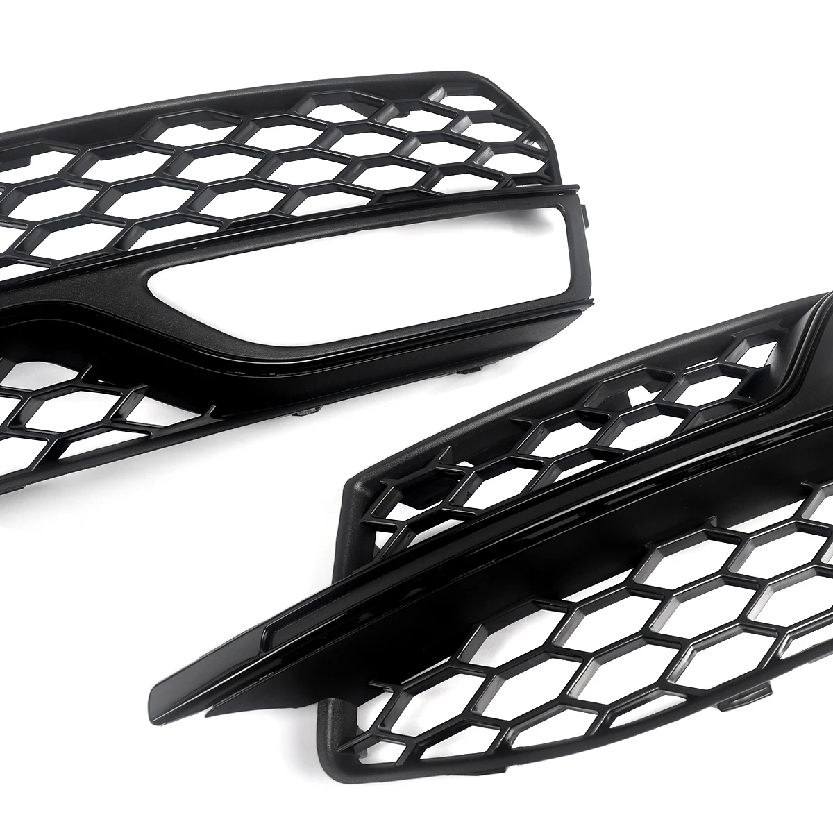 HONEYCOMB GLOSS หมอกสีดําครอบคลุม GRILLES สําหรับ AUDI A5 S LINE & S5 2013-2017