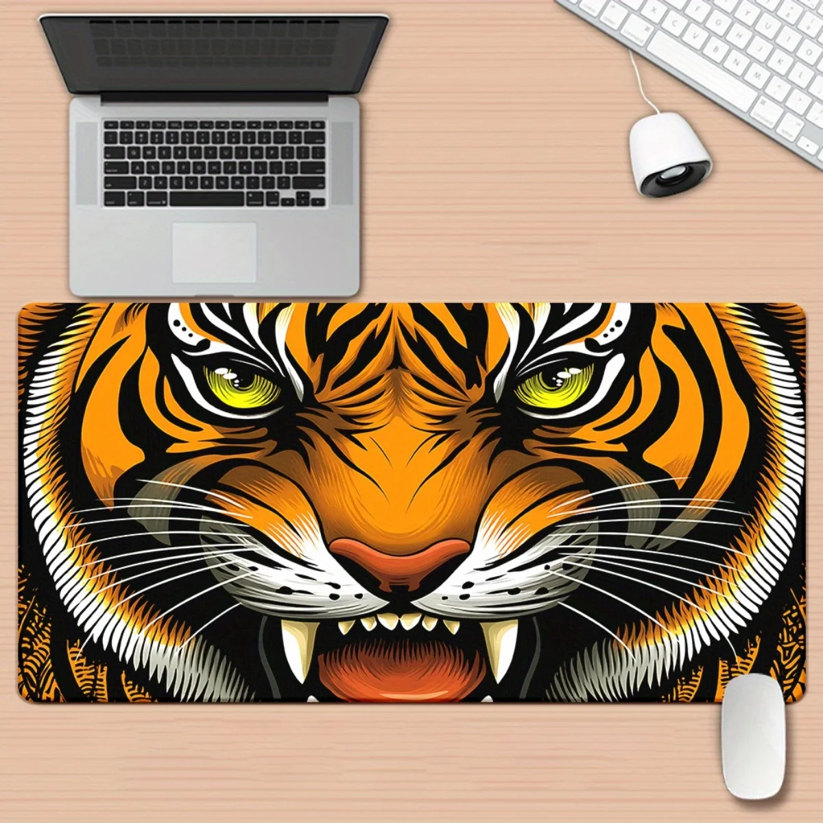 

Tiger Face Pattern Mouse Pad Gaming Desk Mat Non Slip Rubber Base Large Mouse Pad for PC Laptop Keyboard