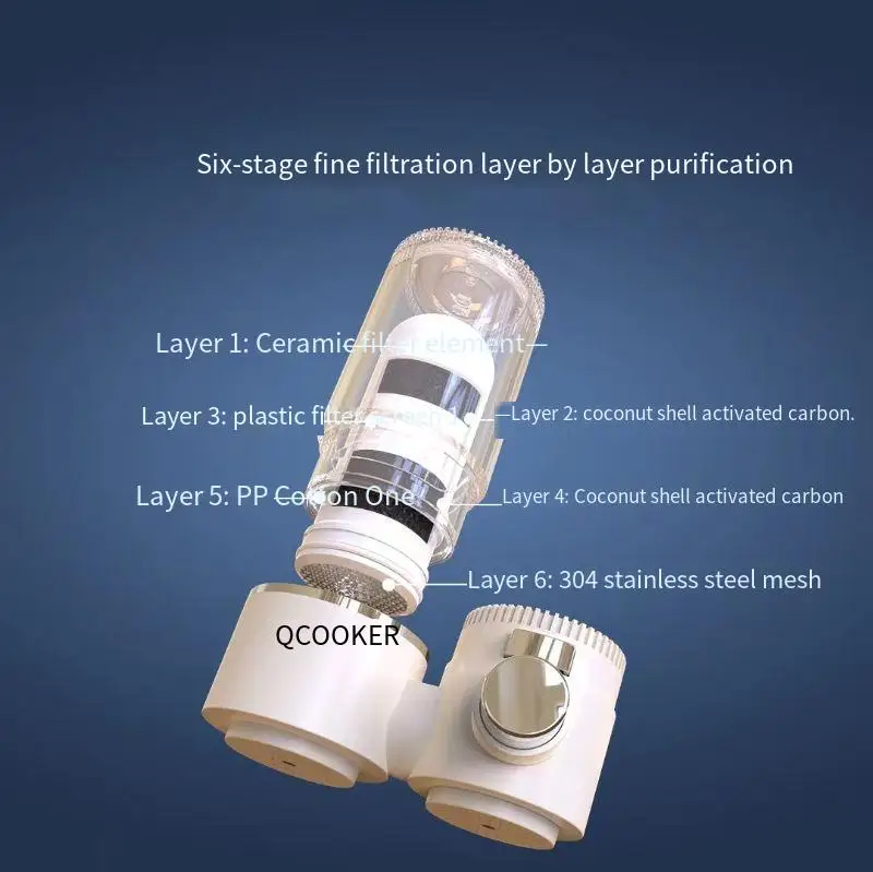 Imagem -06 - Qcooker-purificador de Água Universal Filtro Inteligente Doméstico Purificação de Água da Torneira Purificação de Cozinha