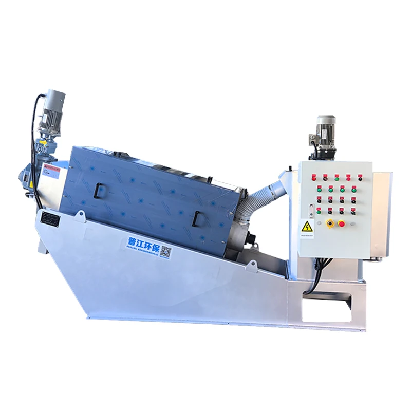 Long-Life Stacked Screw Sludge Dewatering Machine With PLC Motor Wear-Resistant Parts For Sewage Treatment