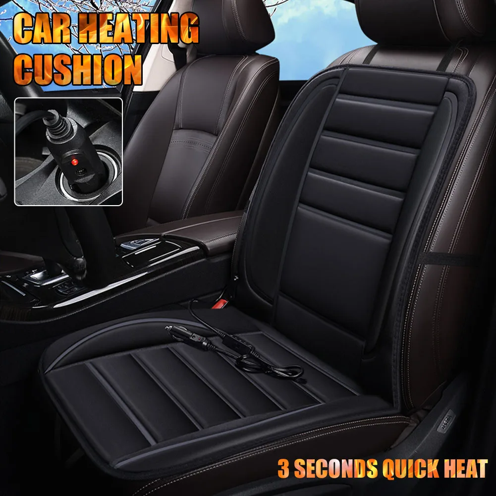 12V Universal Heated Car Seat Cushion Cigarette Lighter Heating Seat Cover Heater 2 Temp Winter Warm Electric Heating Cushion