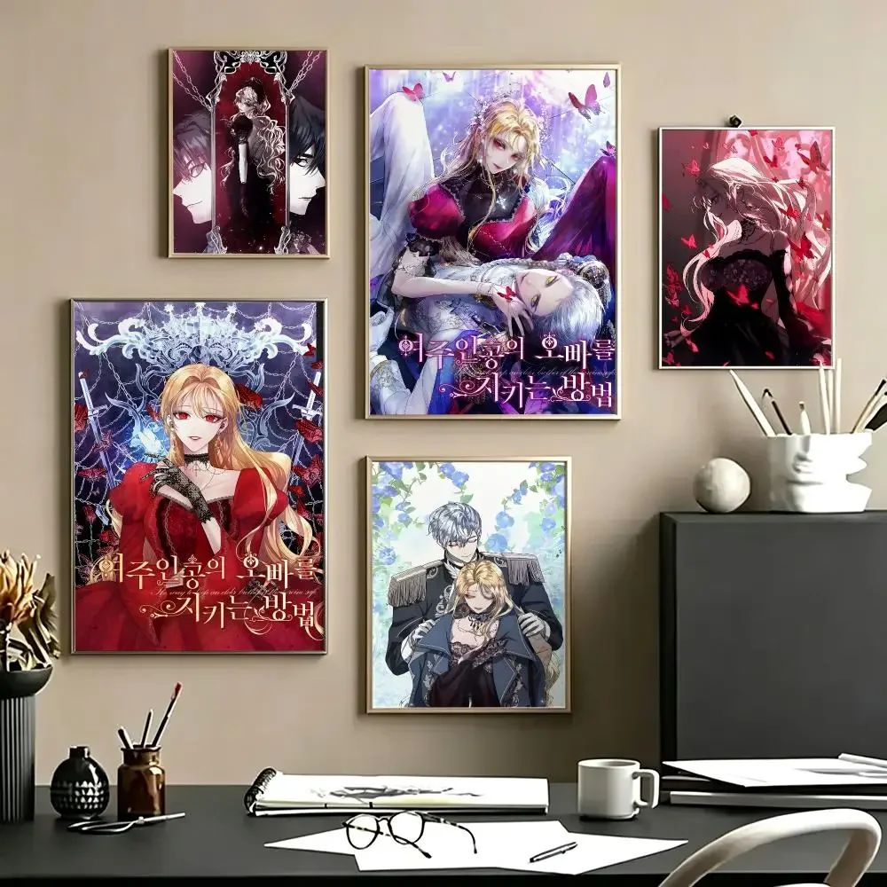 comic Roxana The Way to Protect the Female Lead's Older Brother HD Self Adhesive Waterproof Art Print Wall Decor for Bed Living