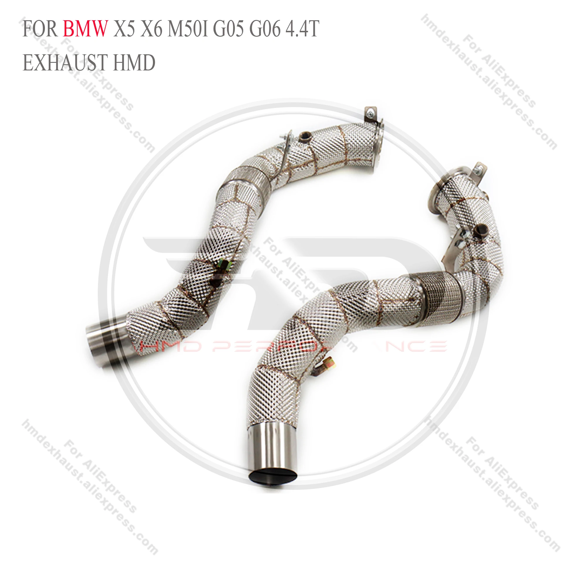 

HMD SS304 Downpipe w/ Heat Shield for BMW X5/X6 M50i G05/G06 4.4T—high-flow, no CEL, track-grade power & faster spool