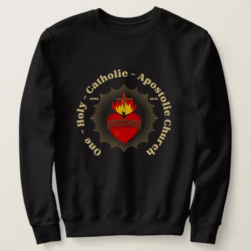 

Roman Catholic Sacred Heart Gift Sweatshirts New 100% Cotton Comfortable Casual Mens Clothing Fashion Streetwear