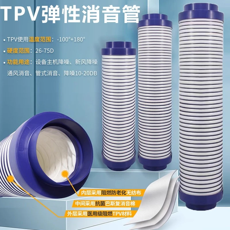 Φ75~Φ200 60~100cmFlexible Ducting for Air Purifier Fan flexible hose, Noise Reduction Vent Hose, Bendable Soft Pipe