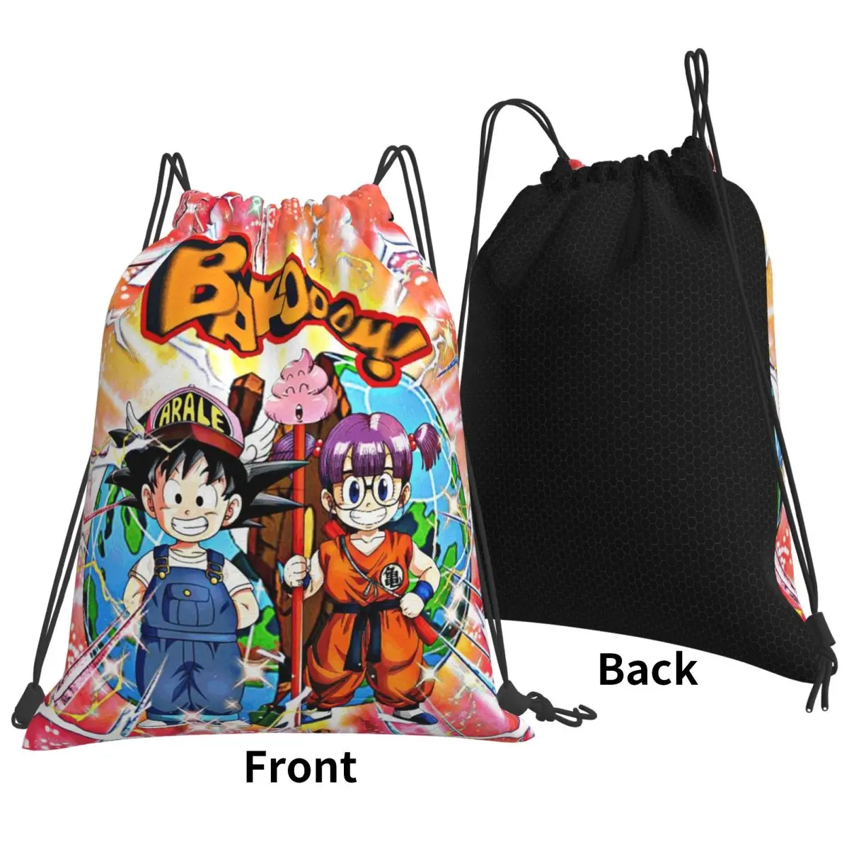 Arale Dr.Slump Anime Backpacks Fashion Drawstring Bags Storage Bag Book Bags for Man Woman School