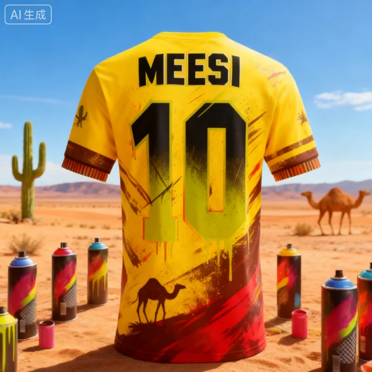AI 3D Classic Fashion Graffiti Element Messi 10 # تي شيرت مطبوع ثلاثي الأبعاد من سلسلة تذكارية للمروحة قميص سريع الجفاف في الهواء الطلق #5
